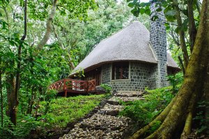 Virunga National Park Congo Mikeno Lodge outside view