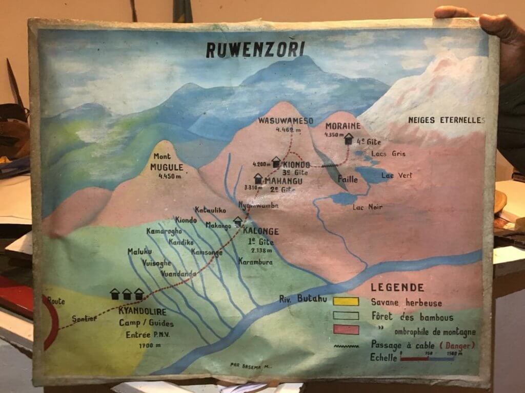 Congo's Rwenzori Mountain Map