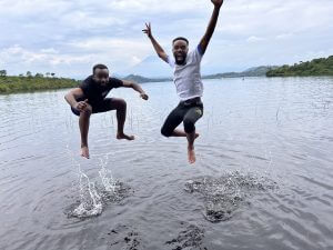 visiting Tchegera, swimming activity