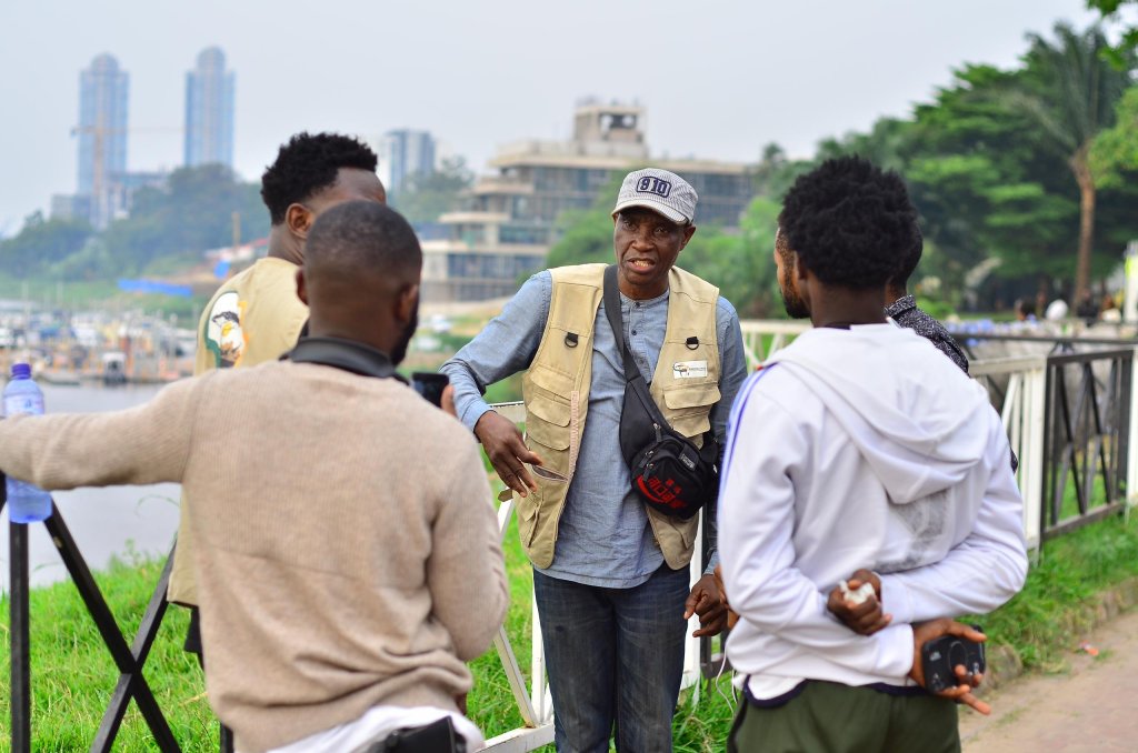 Terry Mwanza, senior tour Kwafrika Travel guide. Leading a group of learners in a FAM Trip