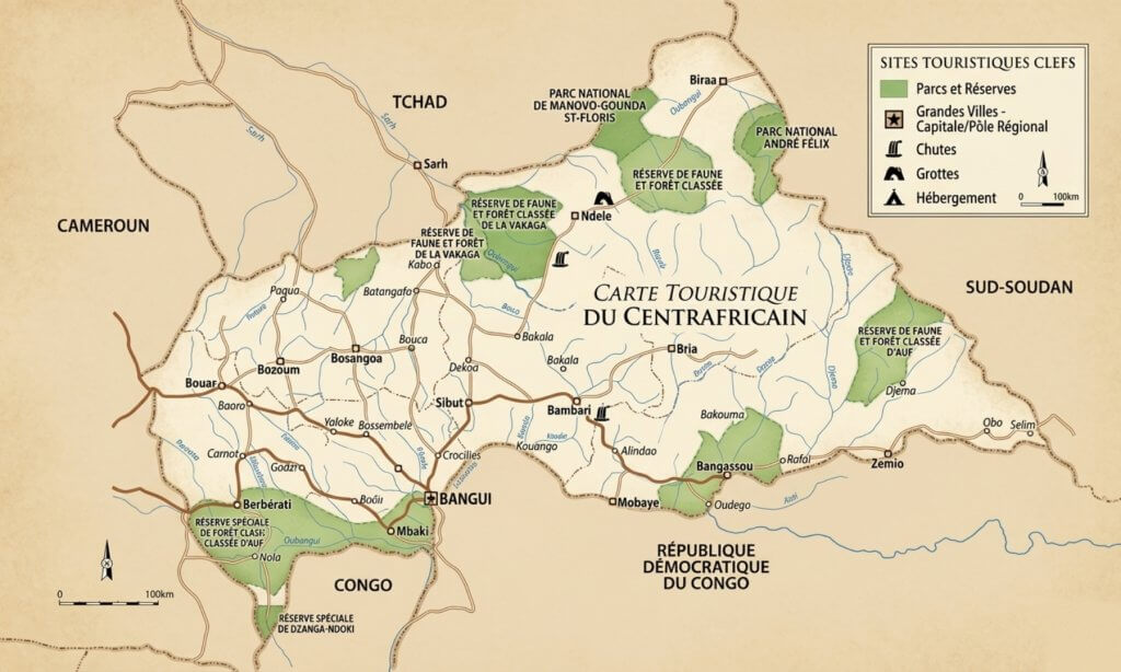 Tourism Map Parck CAR: The Rare Birds of CAR