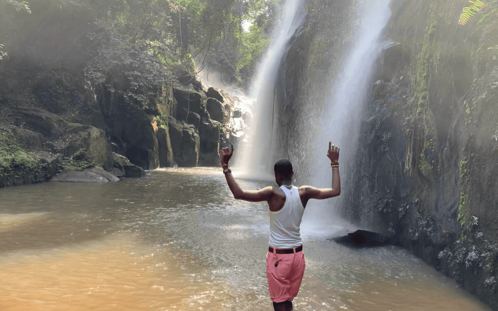 A Kwafrika Travel customer enjoying massage Waterfall in May 2026